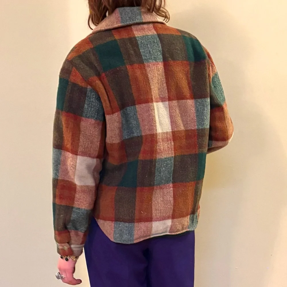 Vintage Rare Montgomery Ward wool Men's Plaid Jacket size M but fits smaller - Picture 7 of 15